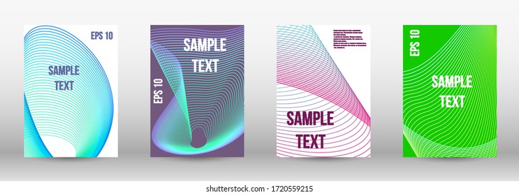 Modern design template. A set of modern abstract oblong objects from vector abstract lines. Geometric template with lines for booklet cover. Trendy geometric patterns. EPS10 Vector Design.