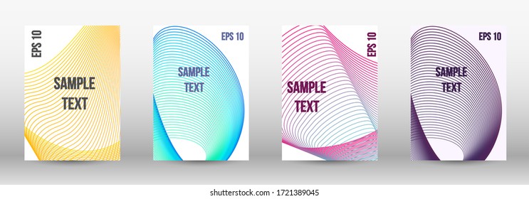 Modern design template. A set of modern abstract oblong objects from vector abstract lines. Wave lines.Striped background.  Trendy geometric patterns. EPS10 Vector Design.
