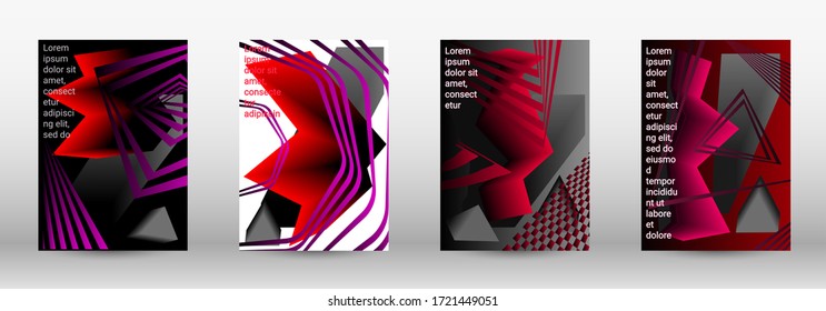 Modern design template. A set of modern abstract covers. Trendy cover design of curved lines, geometric shapes. Vector illustration. EPS 10.