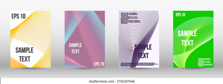 Plantilla de diseño moderna. Conjunto de objetos oblongos abstractos modernos a partir de líneas abstractas vectoriales. Plantilla geométrica con líneas para portada de folletos. Patrones geométricos de moda. Diseño de vectores EPS10.