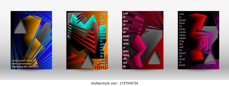 Modern design template. A set of modern abstract covers. Trendy cover design of curved lines, geometric shapes. Vector illustration. EPS 10.
