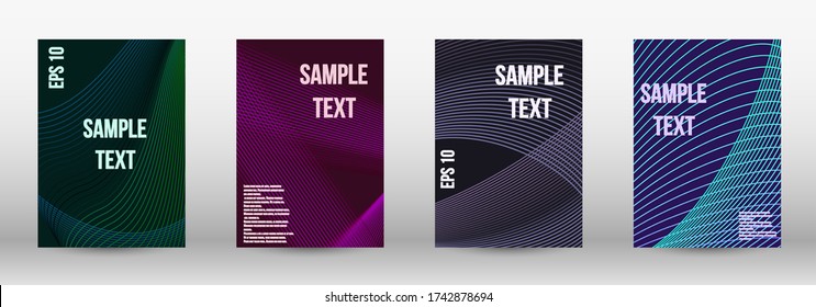 Modern design template. A set of modern abstract oblong objects from vector abstract lines. Geometric template with lines for booklet cover. Trendy geometric patterns. EPS10 Vector Design.