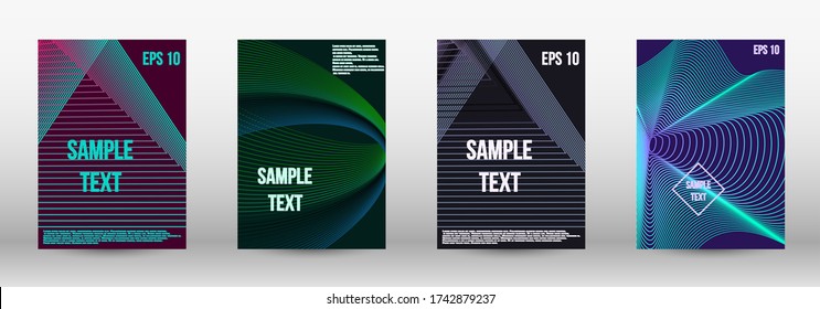 Modern design template. A set of modern abstract oblong objects from vector abstract lines. Wave lines.Striped background.  Trendy geometric patterns. EPS10 Vector Design.