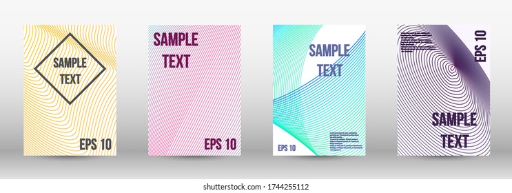 Modern design template. A set of modern abstract oblong objects from vector abstract lines. Geometric template with lines for booklet cover. Trendy geometric patterns. EPS10 Vector Design.