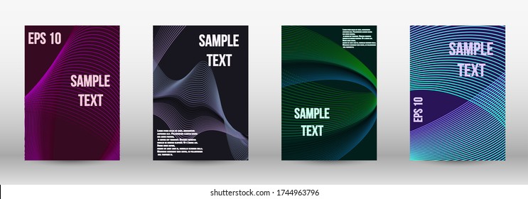 Modern design template. A set of modern abstract oblong objects from vector abstract lines. Geometric template with lines for booklet cover. Trendy geometric patterns. EPS10 Vector Design.