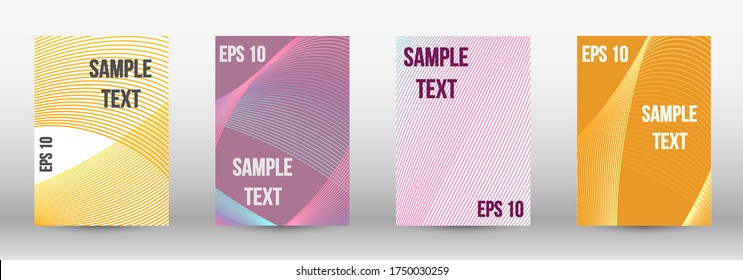 Modern design template. A set of modern abstract oblong objects from vector abstract lines. Wave lines.Striped background.  Trendy geometric patterns. EPS10 Vector Design.