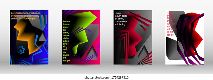 Plantilla de diseño moderna. Un conjunto de cubiertas abstractas modernas. Diseño de portada a la moda de líneas curvas, formas geométricas. Ilustración vectorial. EPS 10.