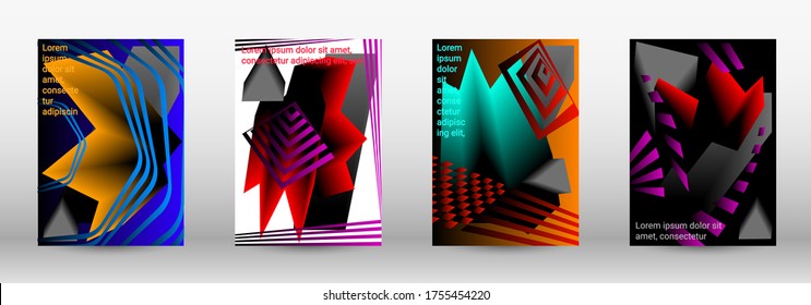 Plantilla de diseño moderna. Un conjunto de cubiertas abstractas modernas. Diseño de portada a la moda de líneas curvas, formas geométricas. Ilustración vectorial. EPS 10.