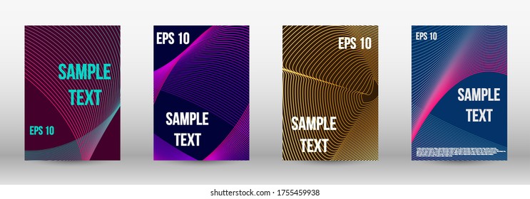 Modern design template. A set of modern abstract oblong objects from vector abstract lines. Geometric template with lines for booklet cover. Trendy geometric patterns. EPS10 Vector Design.