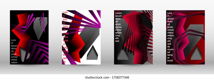 Plantilla de diseño moderna. Un conjunto de cubiertas abstractas modernas. Diseño de portada a la moda de líneas curvas, formas geométricas. Ilustración vectorial. EPS 10.