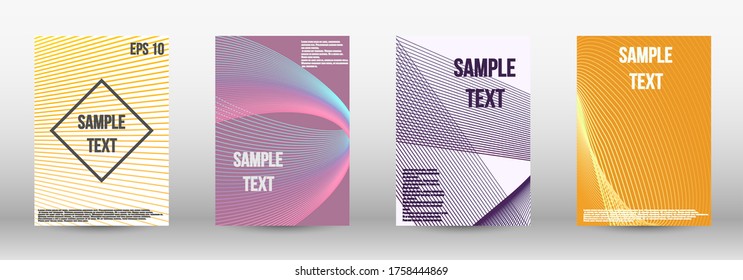 Modern design template. A set of modern abstract oblong objects from vector abstract lines. Geometric template with lines for booklet cover. Trendy geometric patterns. EPS10 Vector Design.