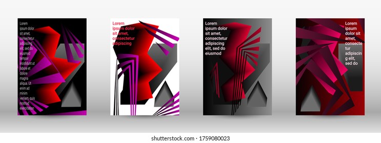 Modern design template. A set of modern abstract covers. Trendy cover design of curved lines, geometric shapes. Vector illustration. EPS 10.