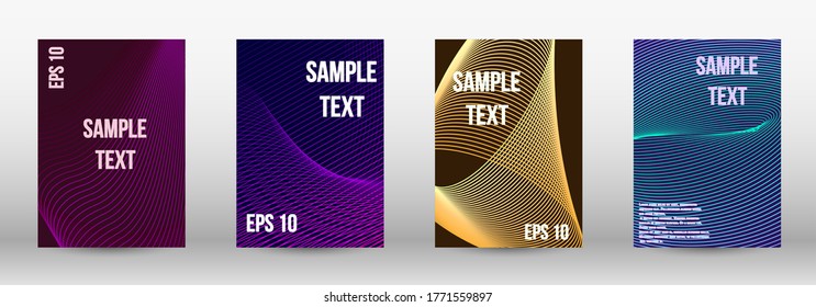 Modern design template. A set of modern abstract oblong objects from vector abstract lines. Wave lines.Striped background.  Trendy geometric patterns. EPS10 Vector Design.