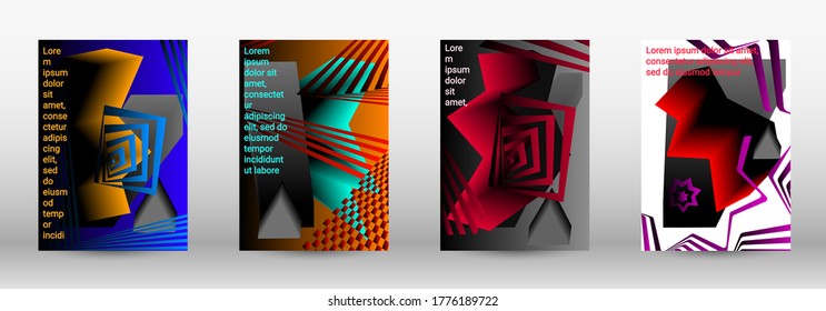 Modern design template. A set of modern abstract covers. Trendy cover design of curved lines, geometric shapes. Vector illustration. EPS 10.