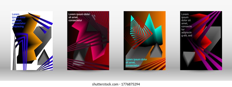 Plantilla de diseño moderna. Un conjunto de cubiertas abstractas modernas. Diseño de portada a la moda de líneas curvas, formas geométricas. Ilustración vectorial. EPS 10.