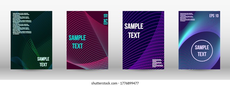 Modern design template. A set of modern abstract oblong objects from vector abstract lines. Geometric template with lines for booklet cover. Trendy geometric patterns. EPS10 Vector Design.