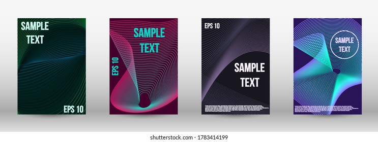 Modern design template. A set of modern abstract oblong objects from vector abstract lines. Wave lines.Striped background.  Trendy geometric patterns. EPS10 Vector Design.