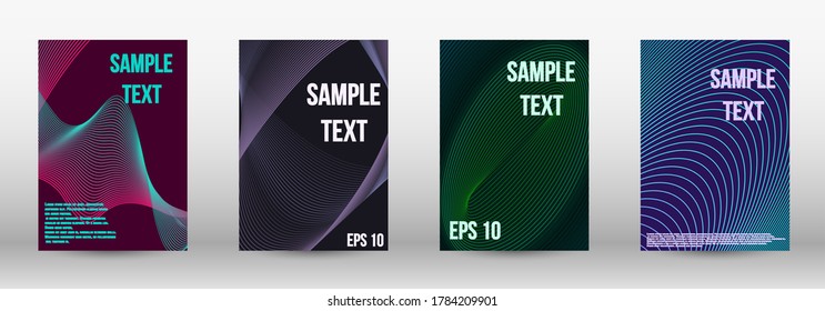 Modern design template. A set of modern abstract oblong objects from vector abstract lines. Wave lines.Striped background.  Trendy geometric patterns. EPS10 Vector Design.