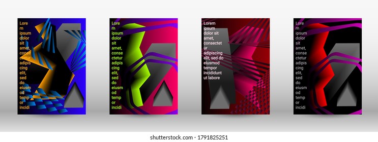 Modern design template. A set of modern abstract covers. Trendy cover design of curved lines, geometric shapes. Vector illustration. EPS 10.