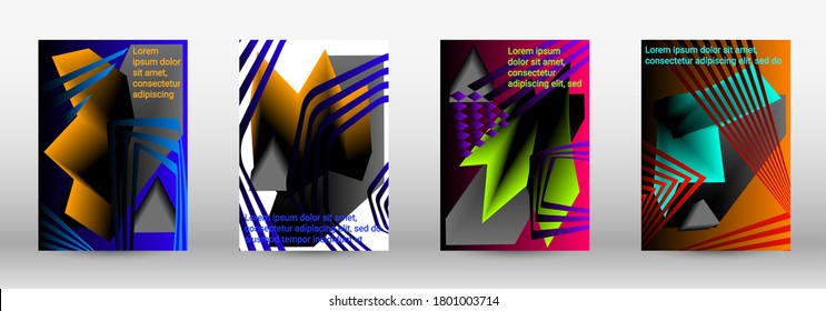 Modern design template. A set of modern abstract covers. Trendy cover design of curved lines, geometric shapes. Vector illustration. EPS 10.