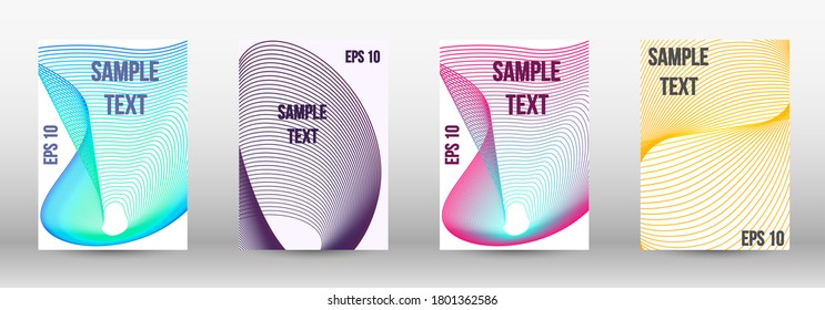 Modern design template. A set of modern abstract oblong objects from vector abstract lines. Wave lines.Striped background.  Trendy geometric patterns. EPS10 Vector Design.