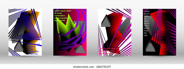 Plantilla de diseño moderna. Un conjunto de cubiertas abstractas modernas. Diseño de portada a la moda de líneas curvas, formas geométricas. Ilustración vectorial. EPS 10.