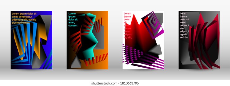 Moderne Design-Vorlage. Eine Reihe moderner abstrakter Cover. Trendy Cover-Design der gebogenen Linien, geometrische Formen. Vektorgrafik. EPS10.