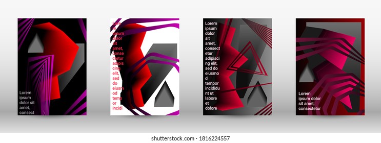Modern design template. A set of modern abstract covers. Trendy cover design of curved lines, geometric shapes. Vector illustration. EPS 10.