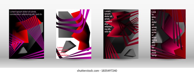 Modern design template. A set of modern abstract covers. Trendy cover design of curved lines, geometric shapes. Vector illustration. EPS 10.
