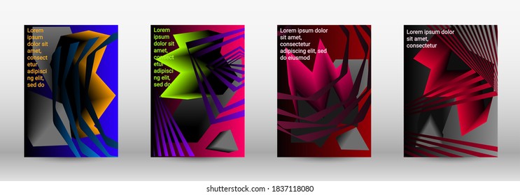 Modern design template. A set of modern abstract covers. Trendy cover design of curved lines, geometric shapes. Vector illustration. EPS 10.