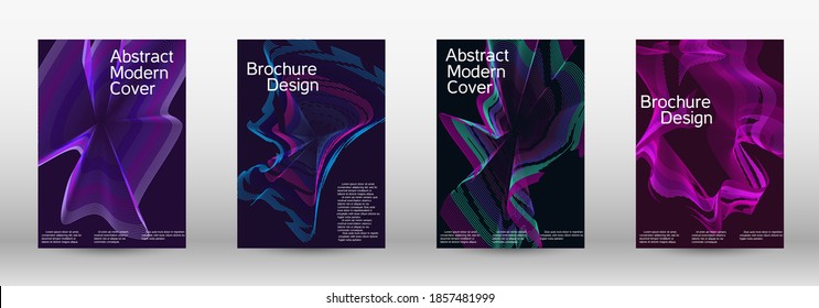Modern design template.  A set of modern abstract covers. Creative fluid colors backgrounds.  Vector illustration. EPS 10. 