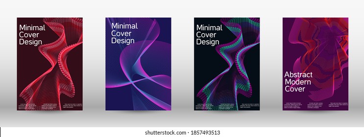 Modern design template.  A set of modern abstract covers. Future futuristic template with abstract current forms for banner design, poster, booklet, report, journal.  Vector illustration. EPS 10. 