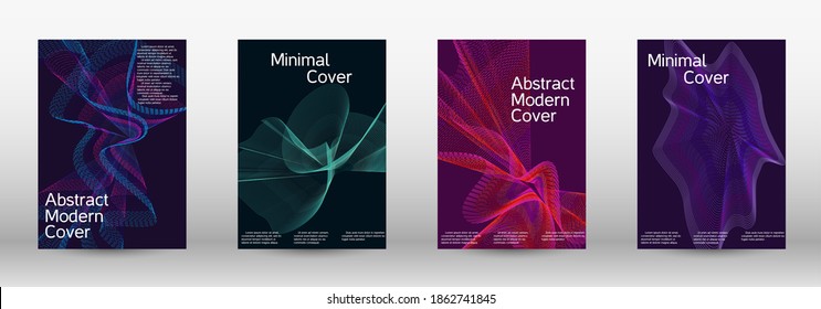 Modern design template.  A set of modern abstract covers. Creative backgrounds from abstract lines to create a fashionable abstract cover, banner, poster, booklet. Vector illustration. EPS 10. 