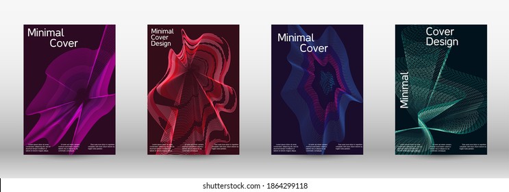 Modern design template.  A set of modern abstract covers. Creative backgrounds from abstract lines to create a fashionable abstract cover, banner, poster, booklet. Vector illustration. EPS 10. 