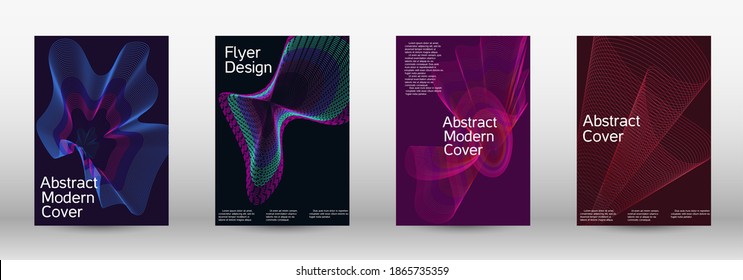 Plantilla de diseño moderna.  Un conjunto de cubiertas abstractas modernas. Fondos creativos de líneas abstractas para crear una portada abstracta, pancarta, afiche, folleto de moda. Ilustración vectorial. EPS 10. 