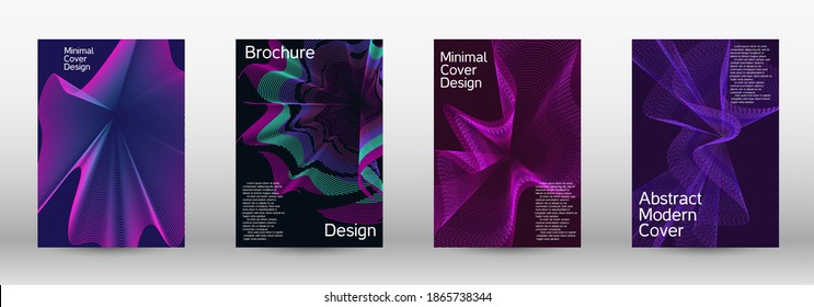 Modern design template.  A set of modern abstract covers. Creative fluid colors backgrounds.  Vector illustration. EPS 10. 