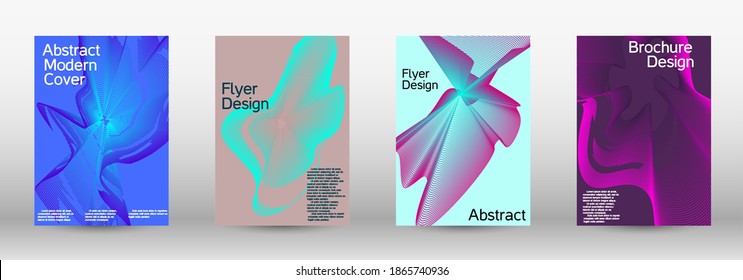 Modern design template. A set of modern abstract covers. Creative fluid backgrounds from current forms to design a fashionable abstract cover, banner, poster, booklet.