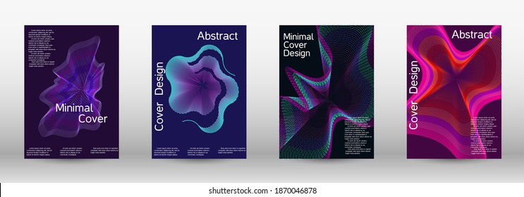 Modern design template.  A set of modern abstract covers. Creative backgrounds from abstract lines to create a fashionable abstract cover, banner, poster, booklet. Vector illustration. EPS 10. 
