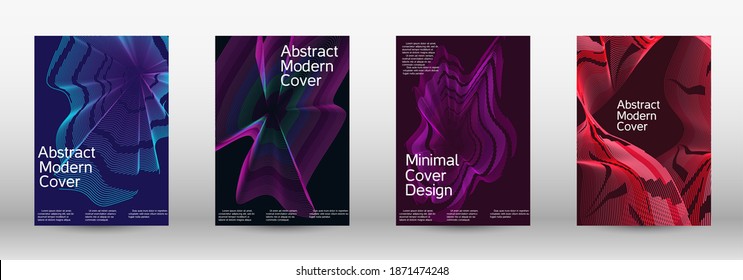 Modern design template.  A set of modern abstract covers. Creative fluid colors backgrounds.  Vector illustration. EPS 10. 