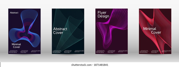 Modern design template.  A set of modern abstract covers. Creative backgrounds from abstract lines to create a fashionable abstract cover, banner, poster, booklet. Vector illustration. EPS 10. 