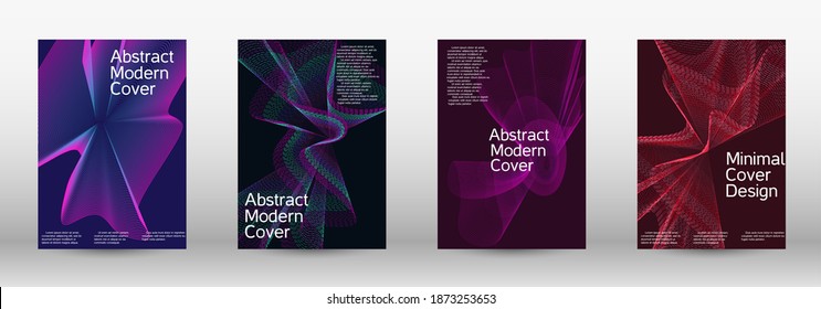 Plantilla de diseño moderna.  Un conjunto de cubiertas abstractas modernas. Fondos creativos de líneas abstractas para crear una portada abstracta, pancarta, afiche, folleto de moda. Ilustración vectorial. EPS 10. 
