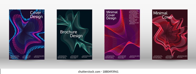 Modern design template. A set of modern abstract covers. Creative backgrounds from abstract lines to create a fashionable abstract cover, banner, poster, booklet. Vector illustration. EPS 10.