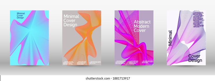 Modern design template. A set of modern abstract covers. Future futuristic template with abstract current forms for banner design, poster, booklet, report, journal.