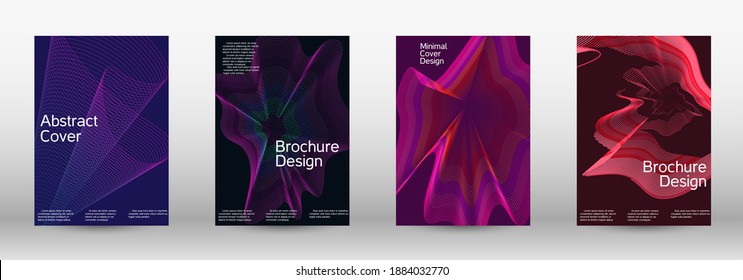 Modern design template.  A set of modern abstract covers. Future futuristic template with abstract current forms for banner design, poster, booklet, report, journal.  Vector illustration. EPS 10. 