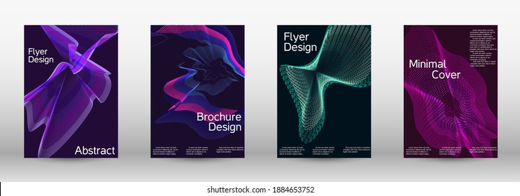 Plantilla de diseño moderna.  Un conjunto de cubiertas abstractas modernas. Fondos creativos de líneas abstractas para crear una portada abstracta, pancarta, afiche, folleto de moda. Ilustración vectorial. EPS 10. 