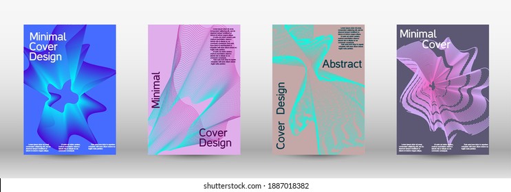 Modern design template. A set of modern abstract covers. Future futuristic template with abstract current forms for banner design, poster, booklet, report, journal. 