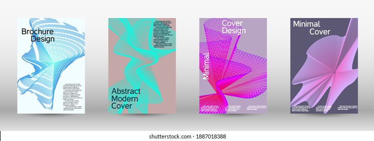 Plantilla de diseño moderna. Un conjunto de cubiertas abstractas modernas. Fondos creativos de líneas abstractas para crear una portada abstracta, pancarta, afiche, folleto de moda.