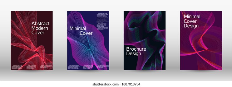 Modern design template.  A set of modern abstract covers. Future futuristic template with abstract current forms for banner design, poster, booklet, report, journal.  Vector illustration. EPS 10. 