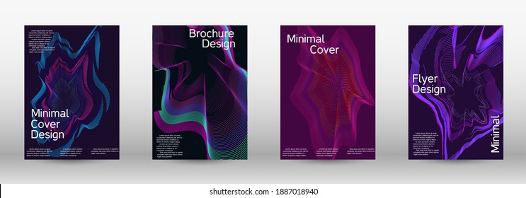 Modern design template.  A set of modern abstract covers. Creative backgrounds from abstract lines to create a fashionable abstract cover, banner, poster, booklet. Vector illustration. EPS 10. 