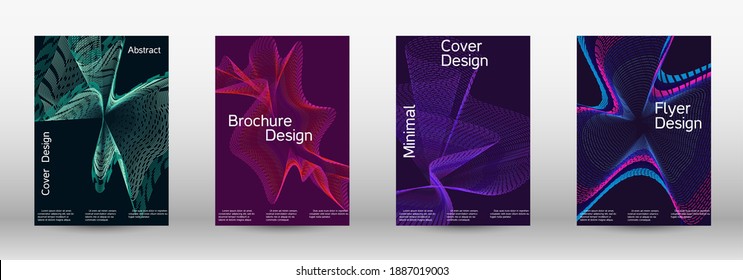 Modern design template.  A set of modern abstract covers. Creative backgrounds from abstract lines to create a fashionable abstract cover, banner, poster, booklet. Vector illustration. EPS 10. 